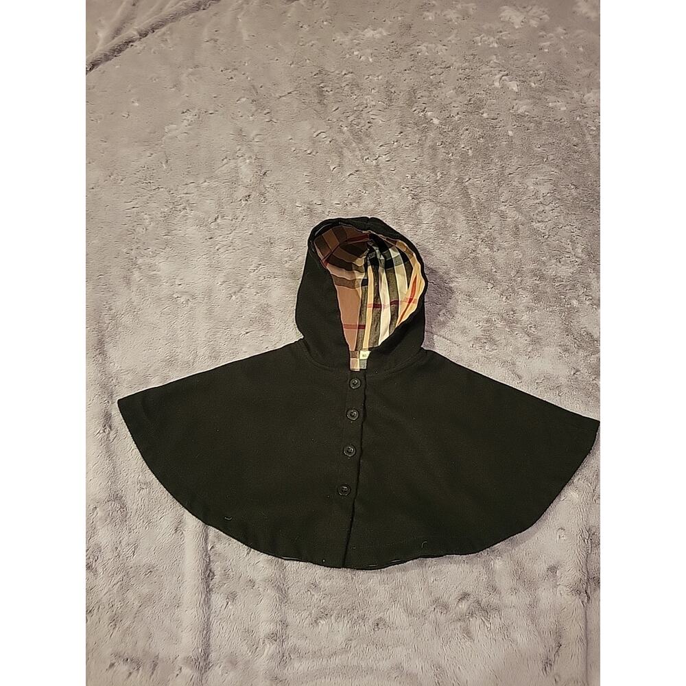 Plaid Hooded Cape Poncho Nova Check Patterned Interior One Size Youth/Baby